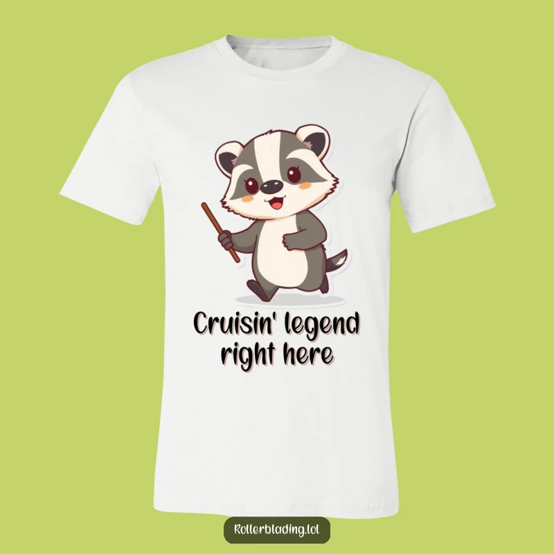 Funny Badger Cruise T-Shirt - Proud Animal with Stick, Hilarious & Cool Gift