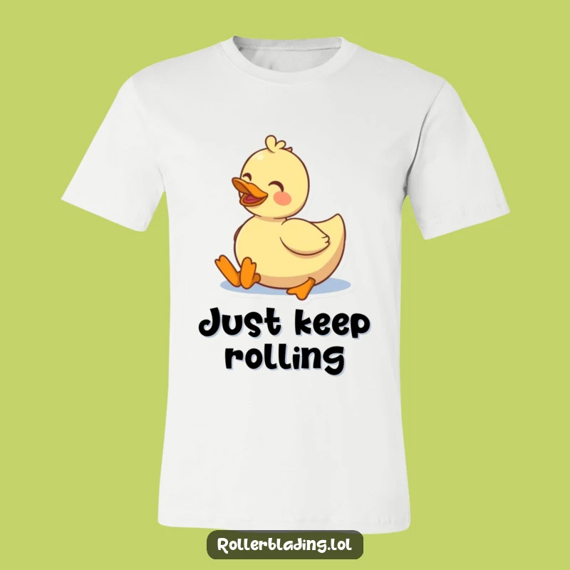 Funny Duck Roller Skating T-Shirt: Happy Rolling Tee for Fun Lovers