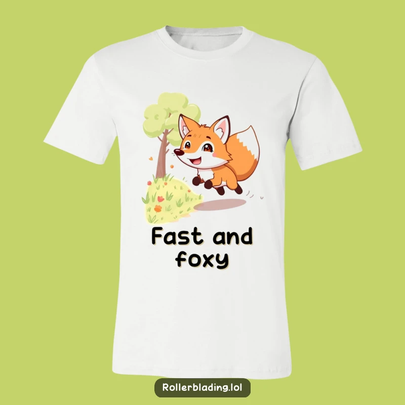 Funny Grinning Fox T-Shirt: Playful Speedster's Wild Ride, Great Funny Gift