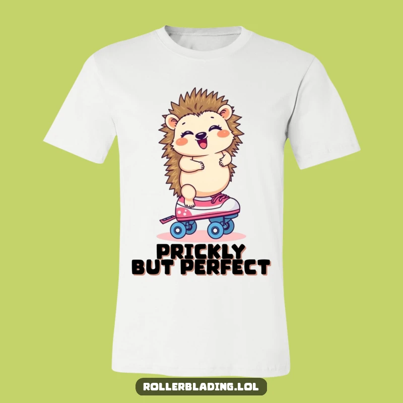 Funny Hedgehog Roller Skating T-Shirt: Wobbly Fun Tee for Skaters