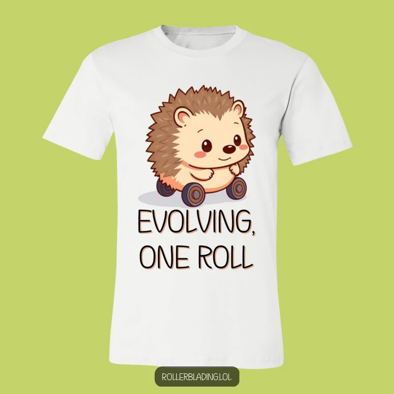 Funny Hedgehog T-Shirt: Hesitant Wheels for Cautious Rollers, Perfect Funny Gift