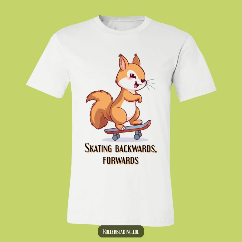 Funny Proud Squirrel Skater T-Shirt: Confident Backwards Moves Design