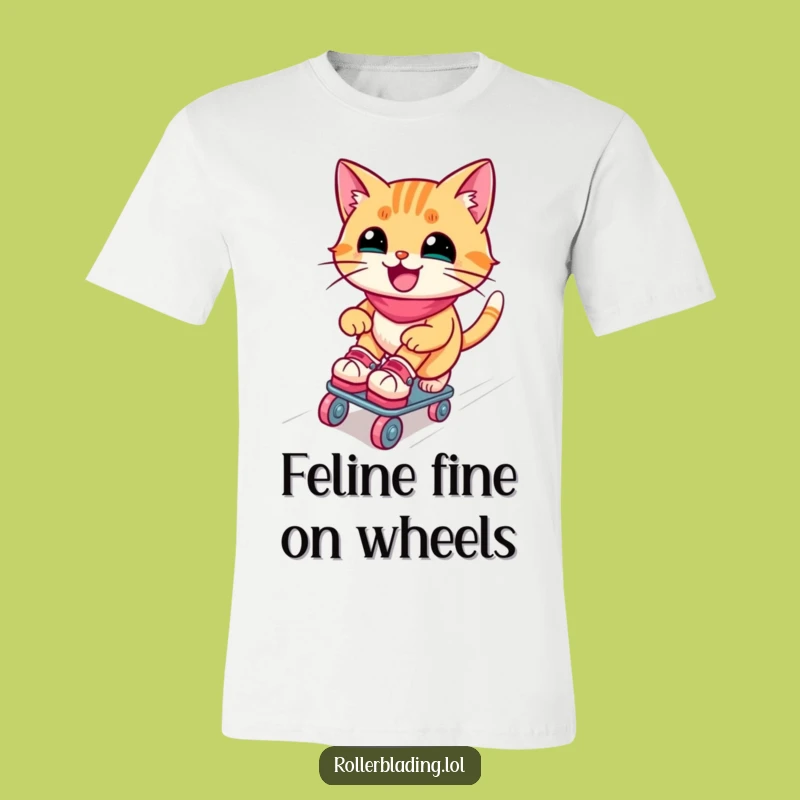 Funny Roller Skating Cat T-Shirt: Joyful Kitty's Awesome Ride, Great Funny Gift
