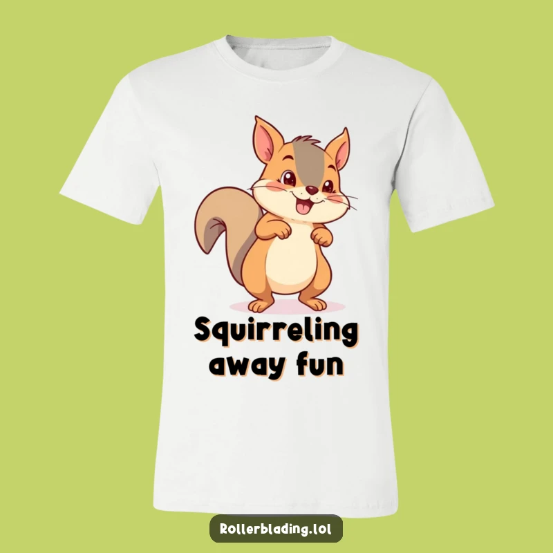 Funny Squirrel Roller Skating T-Shirt: Energetic Skater Tee