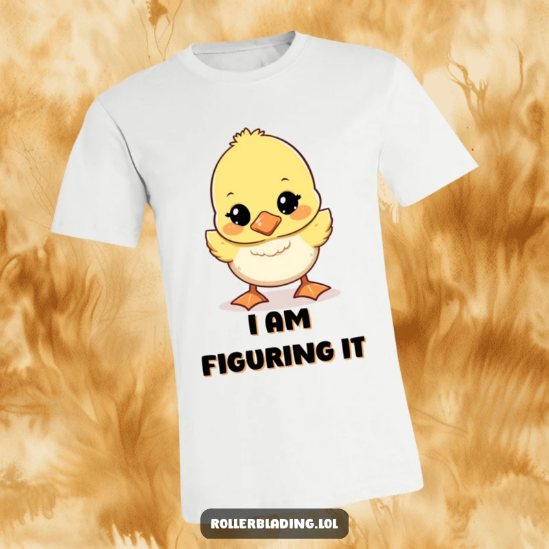 Funny wobbly duckling t-shirt featuring a cute duckling walking unsteadily, adorable and humorous design.