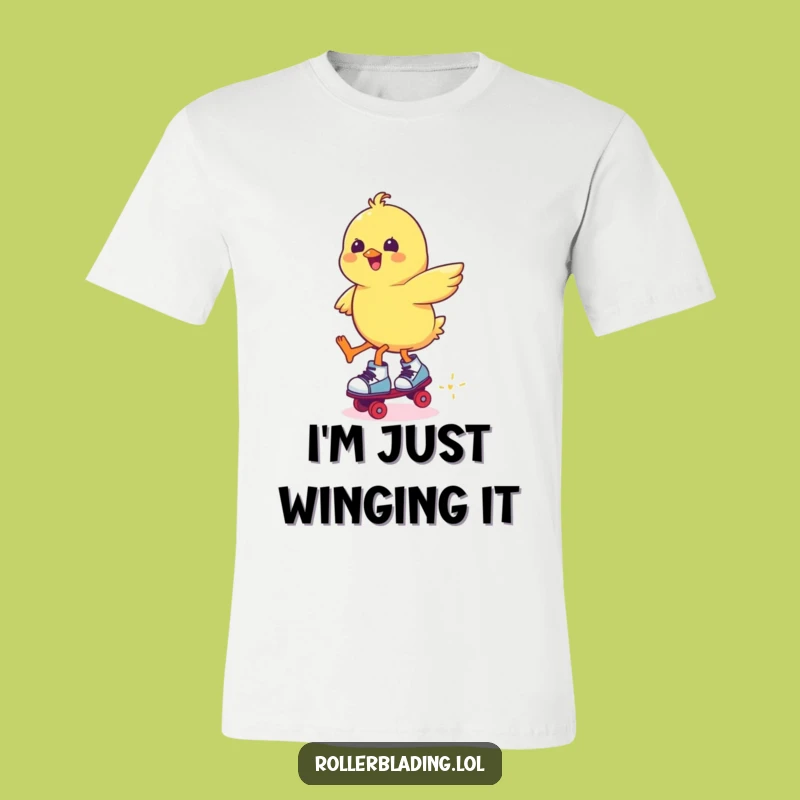 Funny Chick Roller Skating Jump T-Shirt: Hilarious Animal Skater Tee Gift