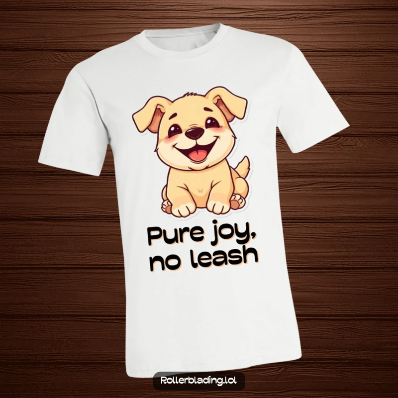 Funny pup t-shirt featuring a happy dog rolling around with a massive grin, perfect for dog lovers gift.