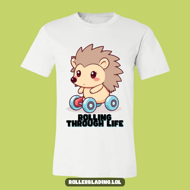 Funny Hedgehog Roller Skater T-Shirt: Smooth Gliding Fun Design