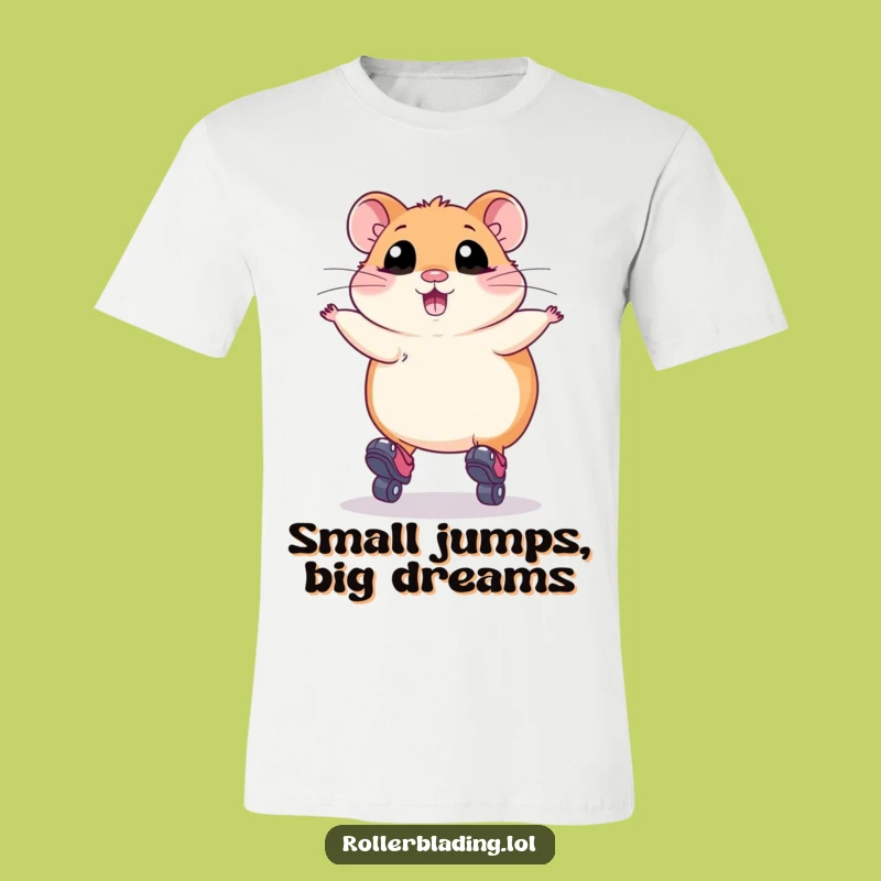 Funny Hamster Roller Skating T-Shirt: Plump Effort, Hilarious Jump, Perfect Gift