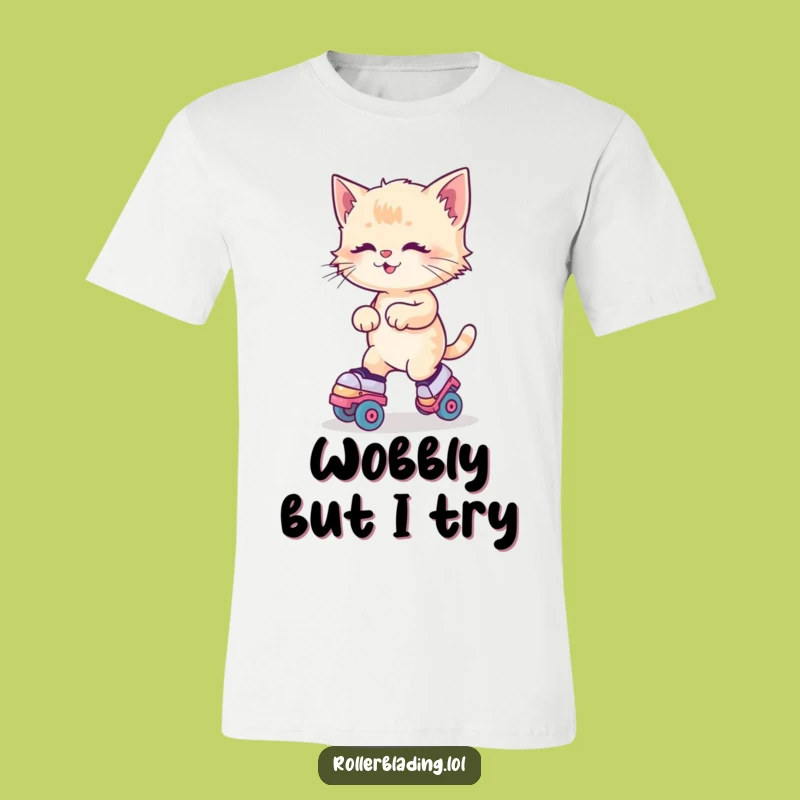Funny Kitten Roller Skates T-Shirt: Joyful Wobble Tee Gift