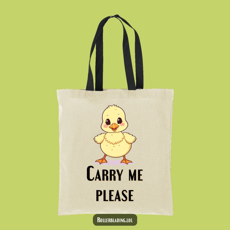 Funny Wobbly Duckling Tote Bag - Unsteady Style, Adorable Humor Gift
