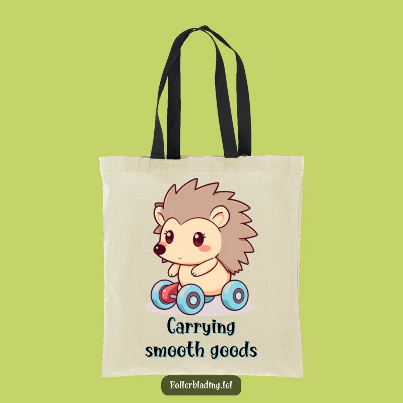 Funny Hedgehog Roller Skater Tote Bag: Carry Your Smooth Style