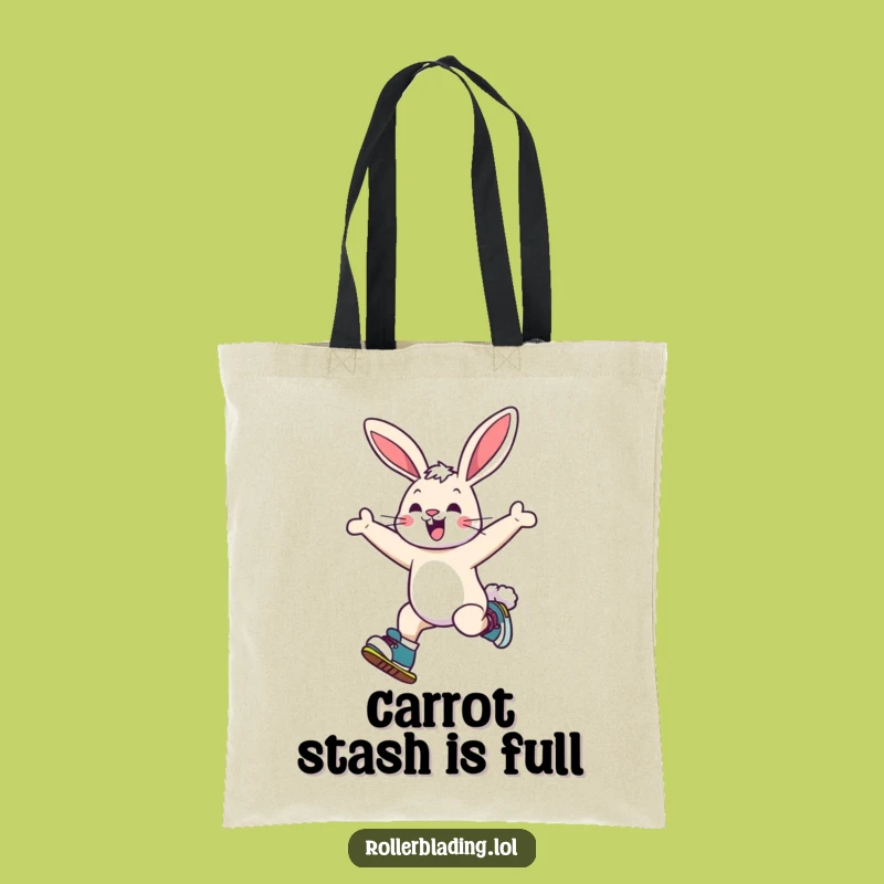 Funny Bunny Roller Skating Tote Bag: Hopping Style, Hilarious Gift!