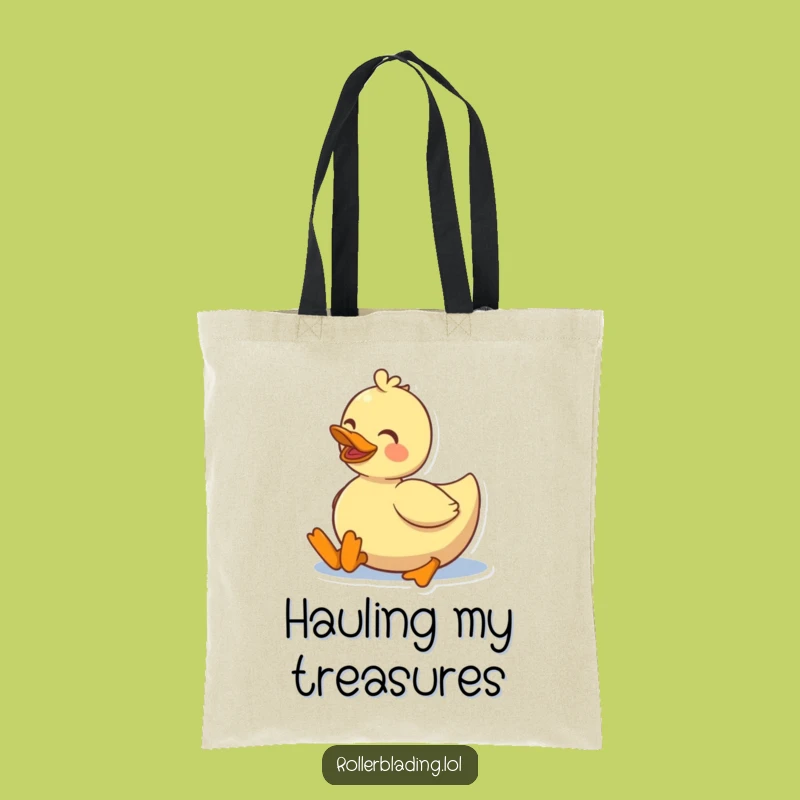 Funny Duck Roller Skating Tote Bag: Carry Your Happiness Around