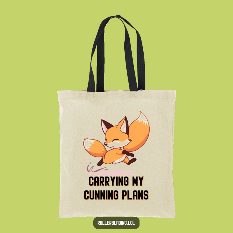 Funny Fox Roller Skating Tote Bag: Swift Style, Hilarious Gift!