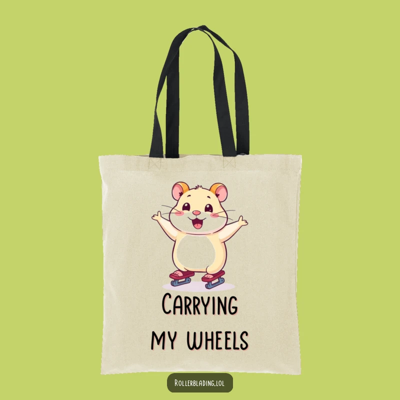 Funny Hamster Skating Tote Bag: Carry Joy with this Smooth Operator - Funny Gift