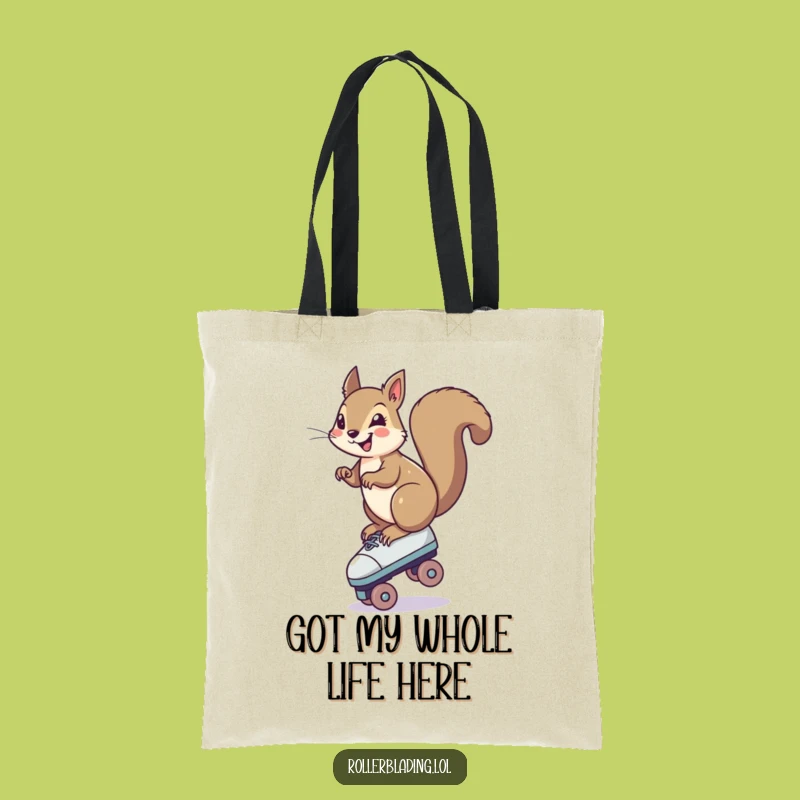 Funny Squirrel Roller Skate Tote Bag: Carry Your Essentials with a Balancing Act