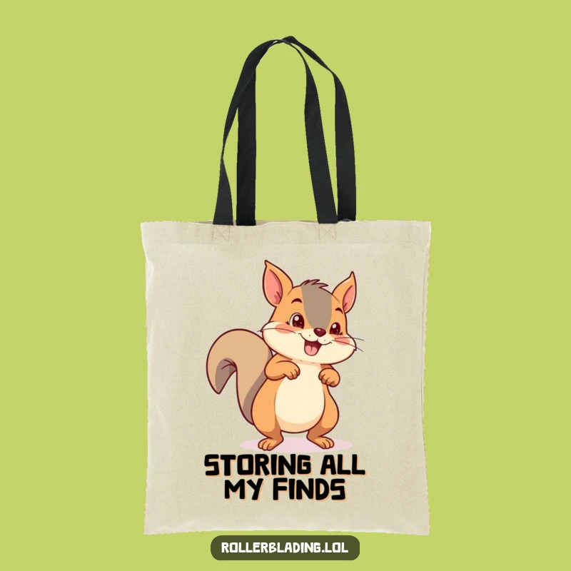 Funny Squirrel Roller Skating Tote Bag: Carry Your Nuts & Fun
