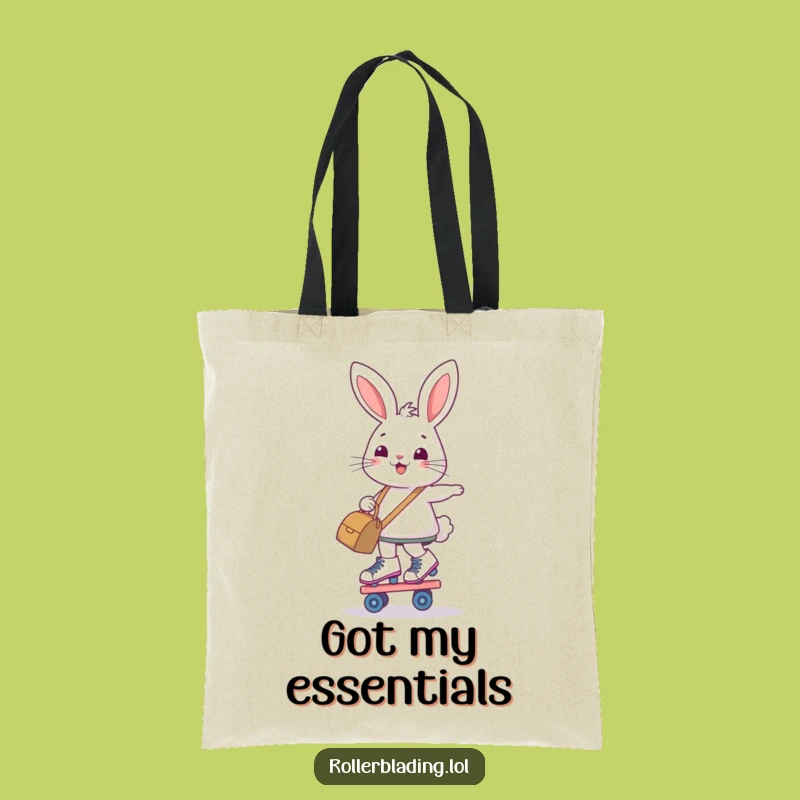 Funny Bunny Roller Skate Haul Tote Bag: Carry Your Goals