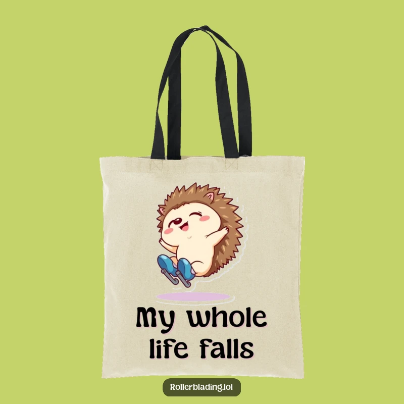 Funny Hedgehog Fall Tote Bag: Carry Your Clumsiness, Perfect Gift for Goofballs