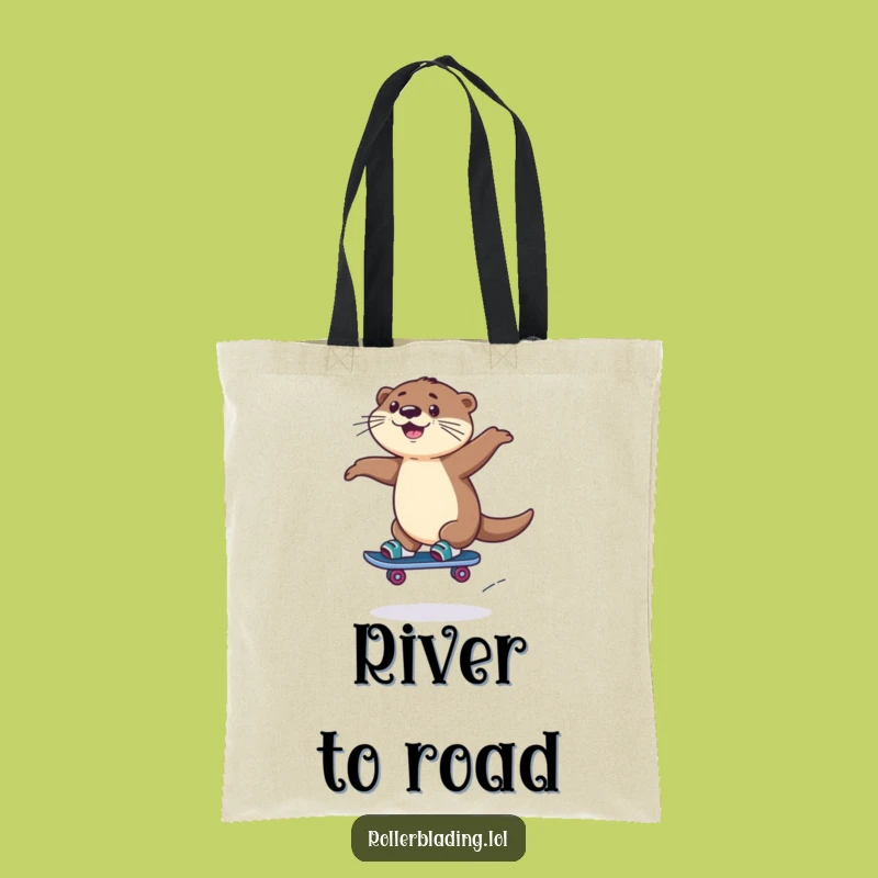 Funny Rollerblading Otter Tote Bag: Carry Playfulness On The Go