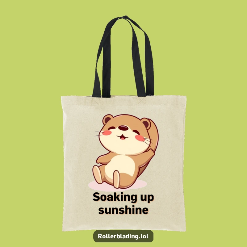 Funny Otter Sliding Tote Bag - Playful Exaggerated Shopping Bag